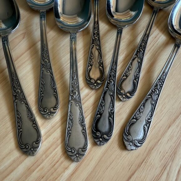 7 Vintage Amefa Holland AFS1 Stainless Flatware Serving Spoon 8 in Satin - Picture 2 of 11
